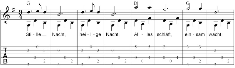 Stille Nacht Heilige Nacht Gitarre Zupfen