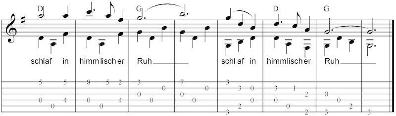 Stille Nacht Heilige Nacht Gitarre Zupfen Stille Nacht, heilige Nacht in 3 Versionen - Gitarre Lernen Online